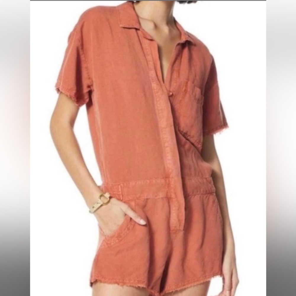 YFR Rust Orange Short Sleeve Romper